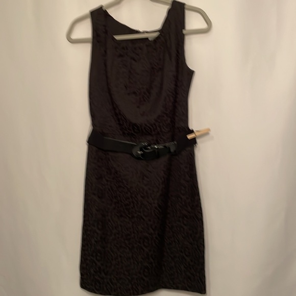 Worthington Little Black Animal Print Dress Size 6 - Picture 3 of 9